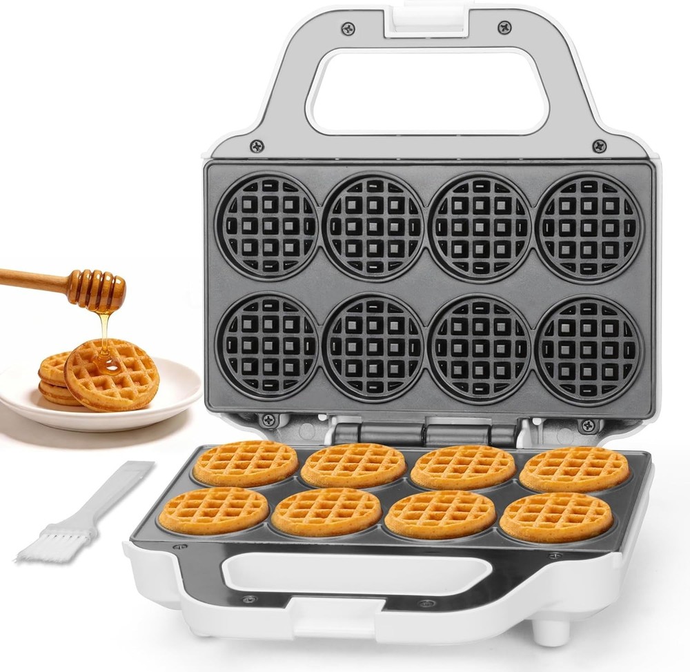 Mini Waffle Maker Machine, Tiny Waffle Bites Iron for Kids, Bake 8 x 2'' Tiny...