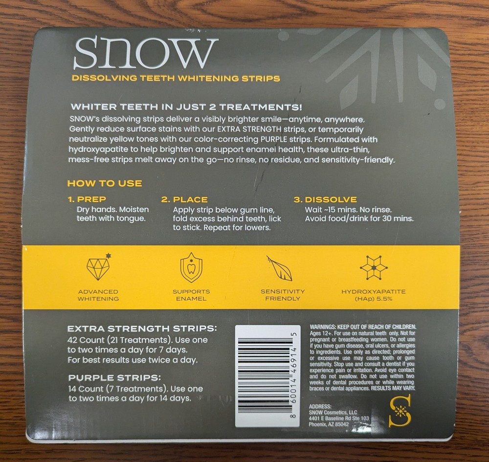 SNOW DISSOLVING TEETH WHITENING STRIPS 56 STRIPS TTL *MUST SEE DESCRIPTION