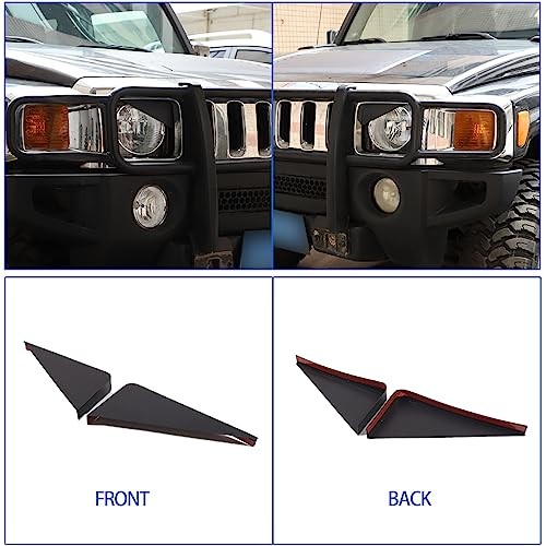 Front Headlight Panel Trim Compatible with Hummer H3 2005-2009, Front Light