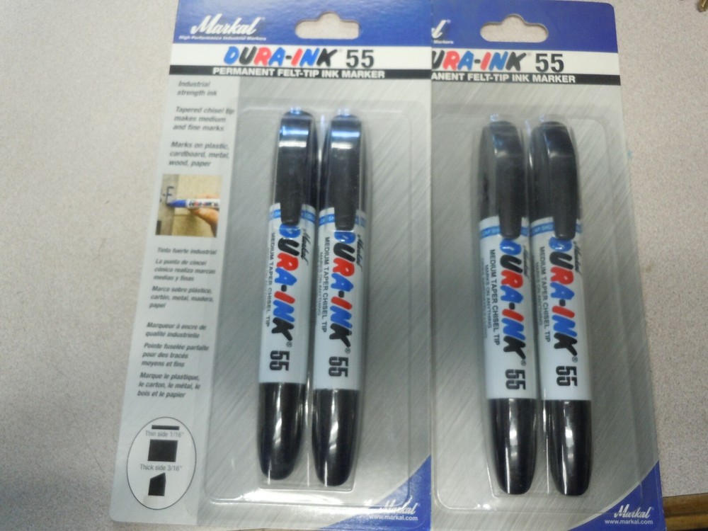 4 Markal Dura-Ink 55 Medium chisel Tip Permanent Marker