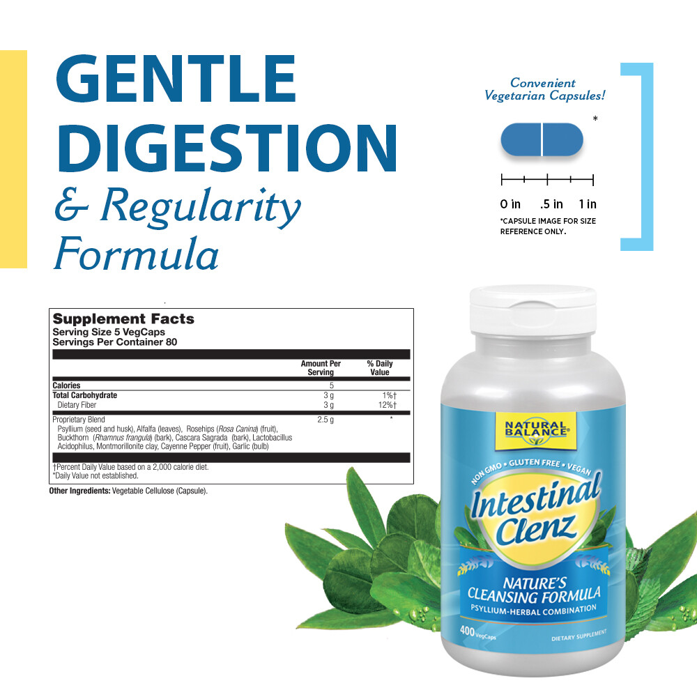 Natural Balance Intestinal Clenz | 400 VegCaps, 80 Serv.