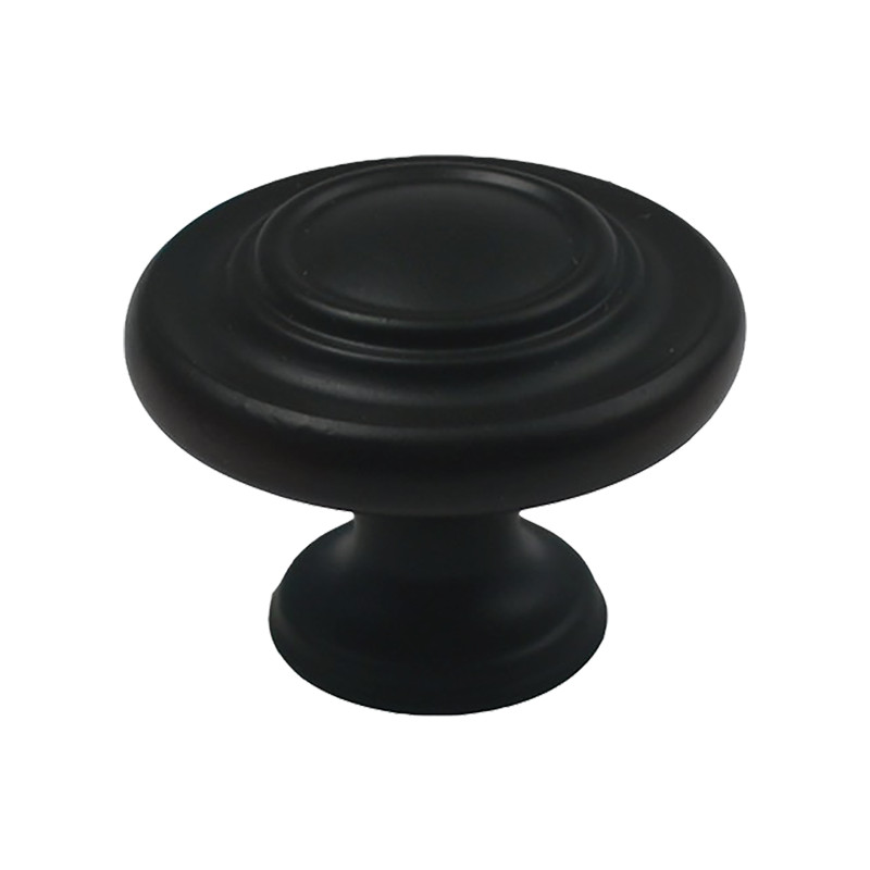 Matte Black Round Knob Handle Pull Kitchen/Bathroom Cabinet Hardware