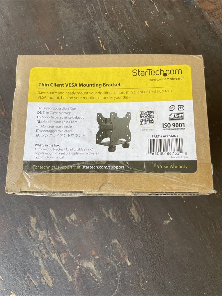 StarTech Thin Client Mount VESA Wall Mounting Bracket ACCSMNT Black NEW SEALED