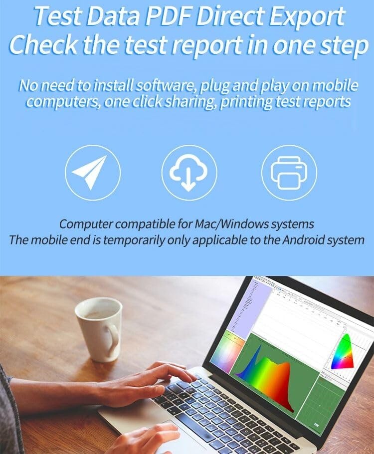 Portable Spectrometer CCT Lux Light Meter Tester Illuminometer with PC sortware