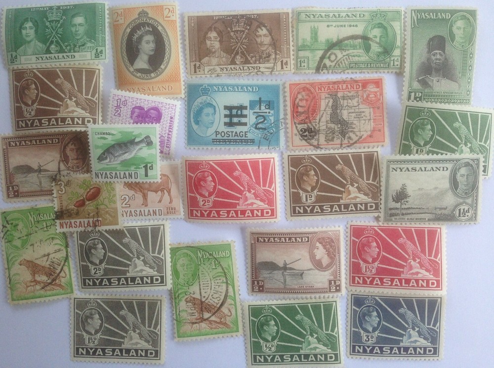 25 Different Nyasaland Stamps Collection
