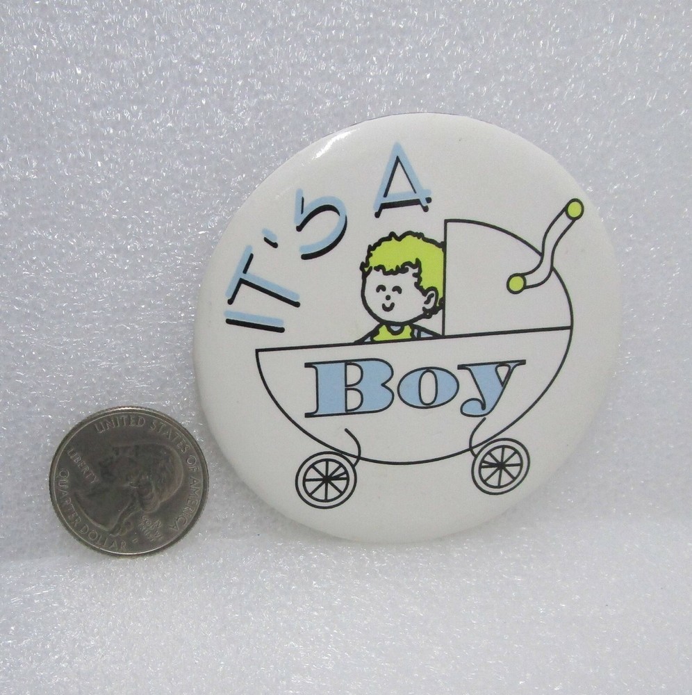 It's A Boy Button Pin