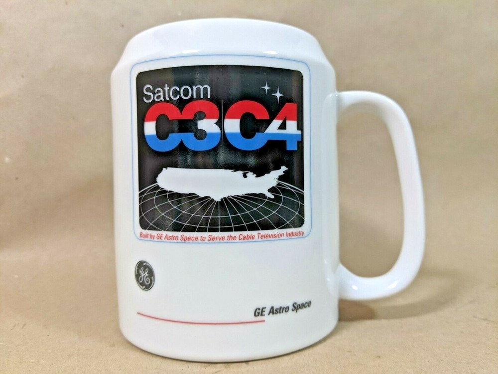 GE Astro Space Communications Satellite C3 C4 Cup Mug