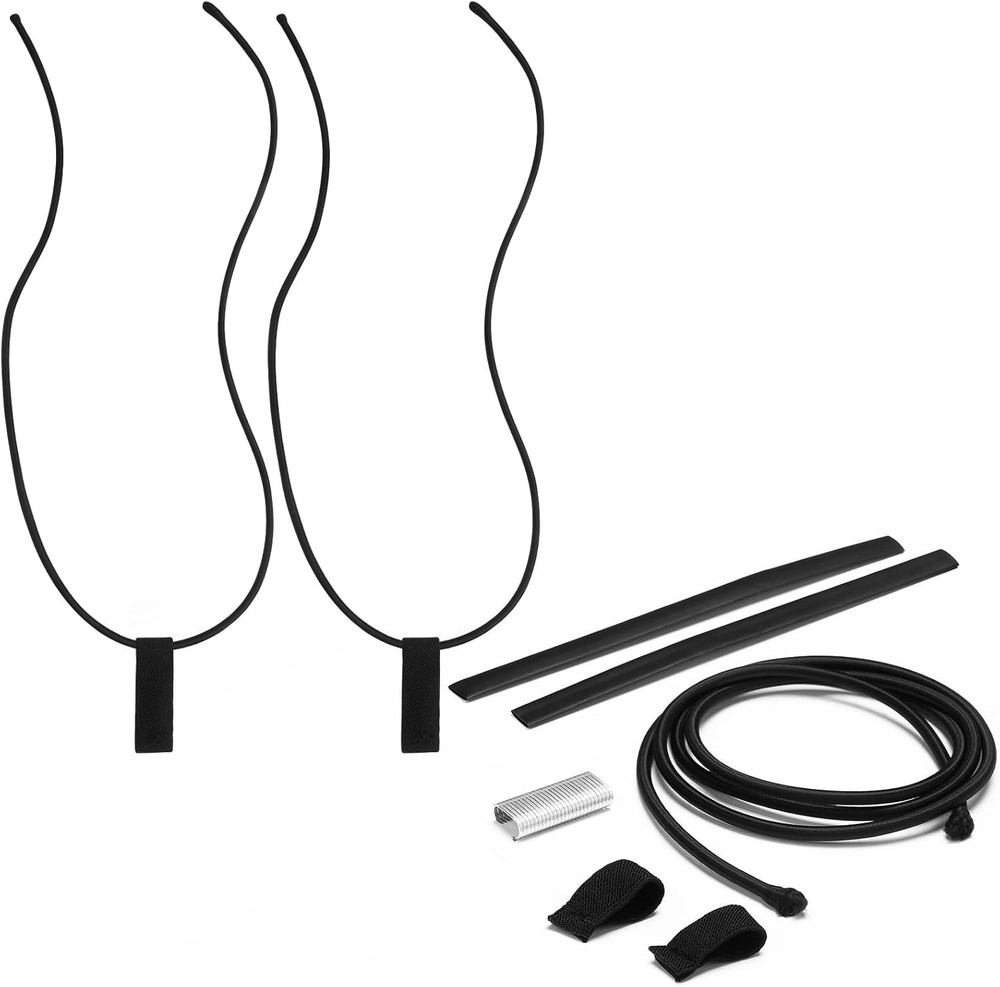 2 Pcs Replacement Wakeboard Tower Rack Bungee Cords Length 53", black