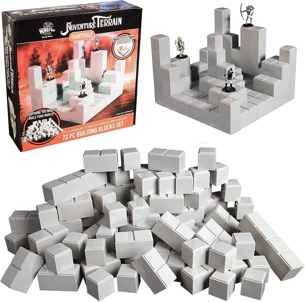 Monster Adventure Terrain 3D Interchangeable Builder System 72pc PAINTABLE