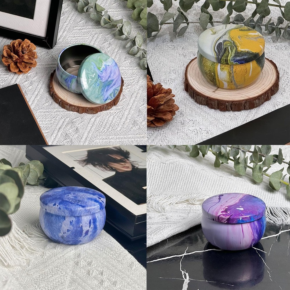 6 PCS 2.5 oz Candle Tins For Making Empty With Lids Jars Containers Bulk