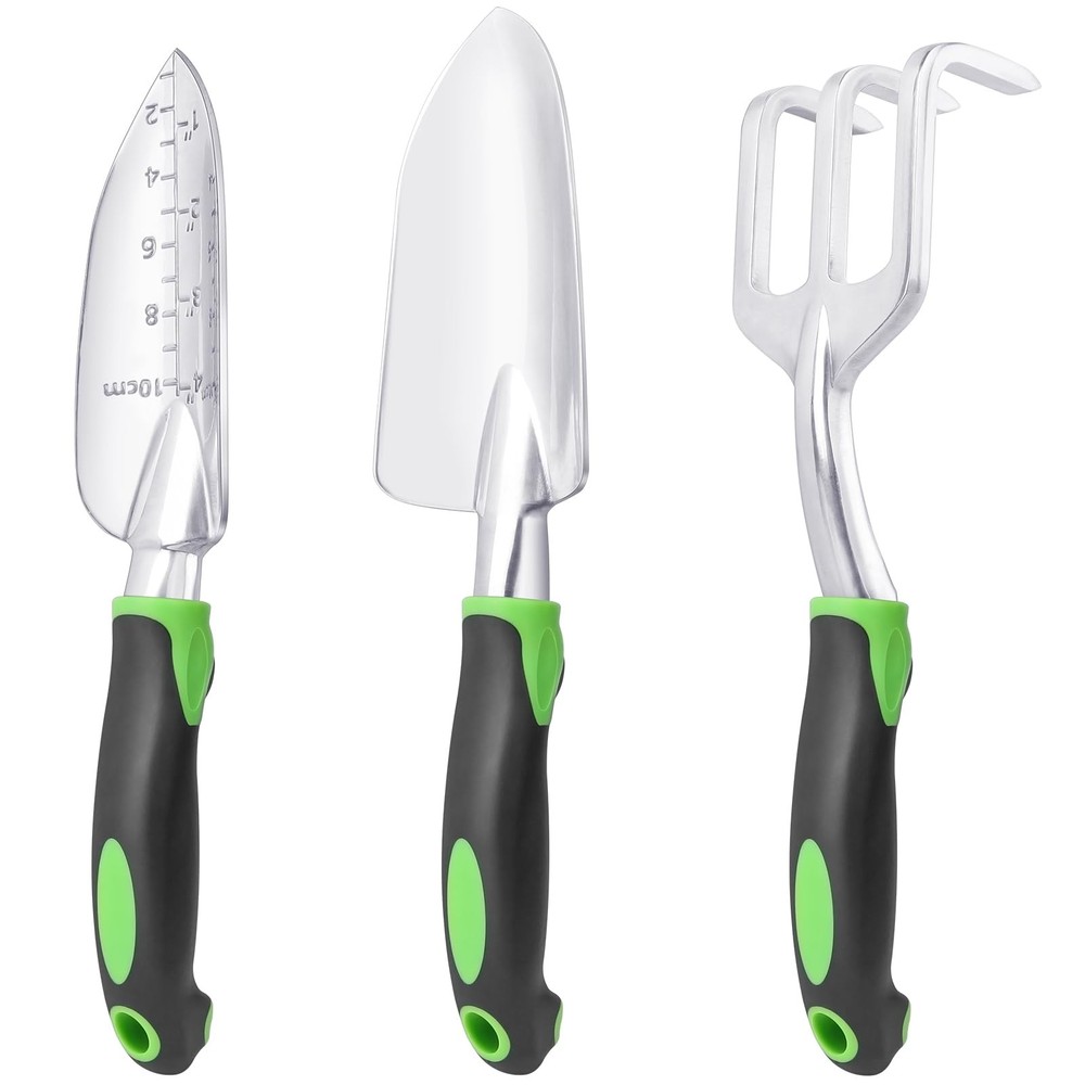 Garden Tools Set, 3 Pack Heavy Duty Gardening Set Include 3 Pack, Green