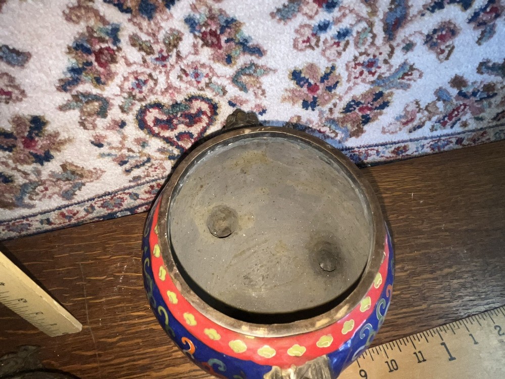 Large Chinese Bronze Base Cloissone Censer