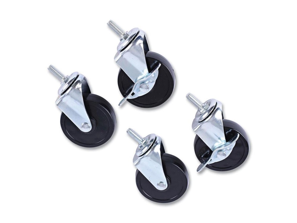 Optional Casters For Wire Shelving, 125 lbs./Caster, Black, 4/Set