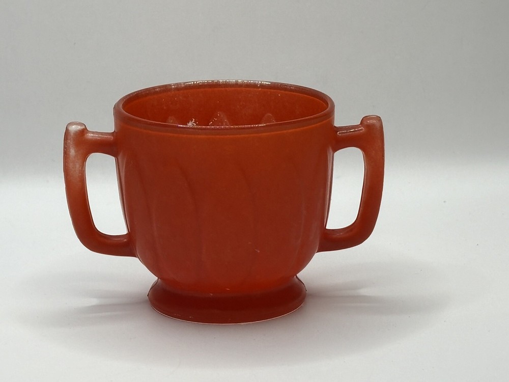 Hazel Atlas Pitcher Cup Orange Ribbed 1950s Replacement