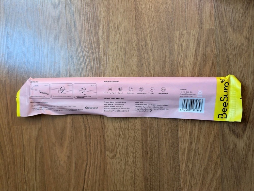 BeeSurg Pink Duster Refills Starter Kit Extended Handle 6 Pcs Dust Replacements