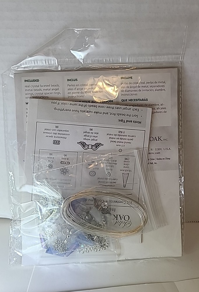 Nostalgic Christmas Beaded Crystal Ornament Kit Crystal Angels Silver solid oak