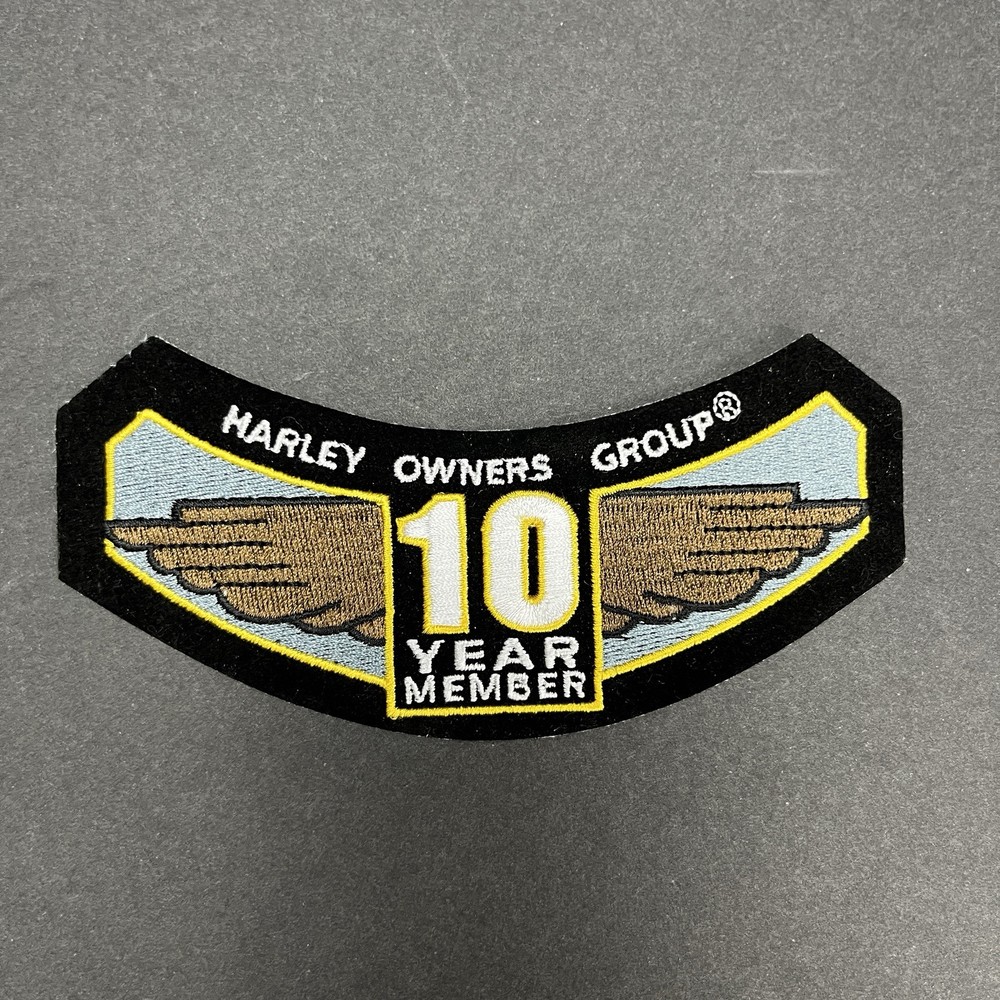 Harley Davidson Owners Group HOG Patch, 10 Years Patch, Editor Rocker Patch