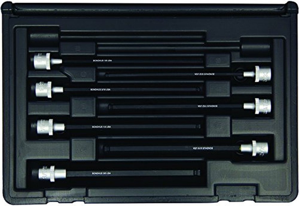 Bondhus 30845 Socket Ball End Bit Tool Set w/Sockets, 6", 7 Piece