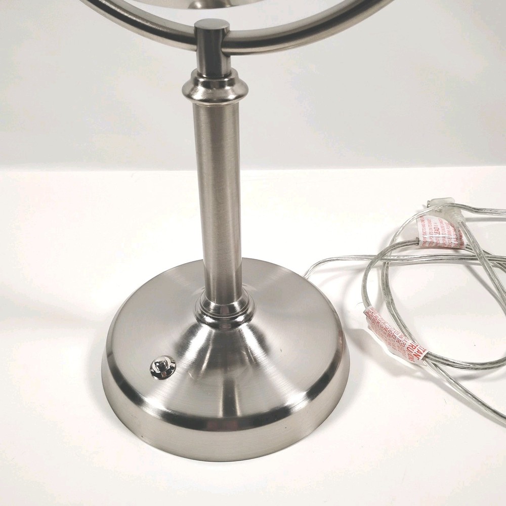 Intertek Nickel Brushed Magnifying Makeup Mirror Double Sided Light Up 18x10