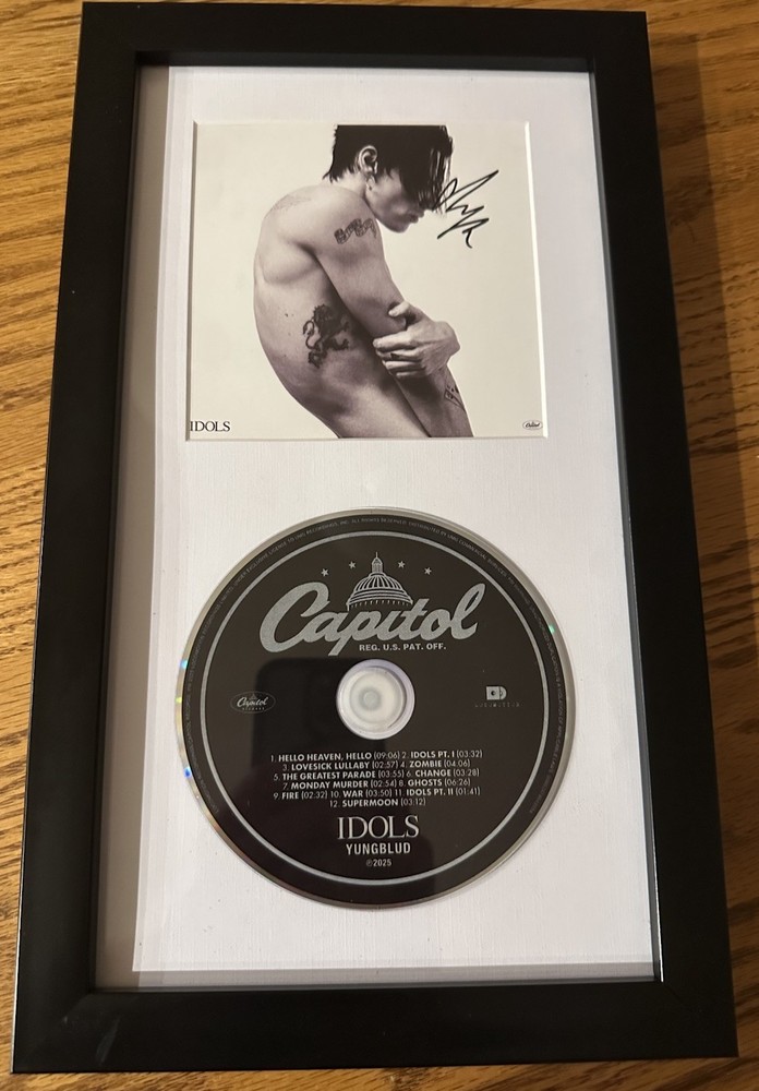 YUNGBLUD Signed Autographed IDOLS Insert CD Display Frame Dom Harrison 2026