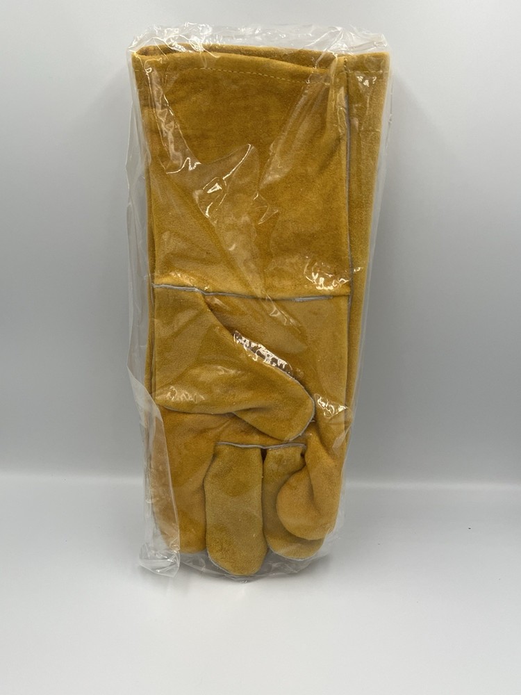 Leather Welding Gloves ~ Fleece Lining Inside  12” Approximately