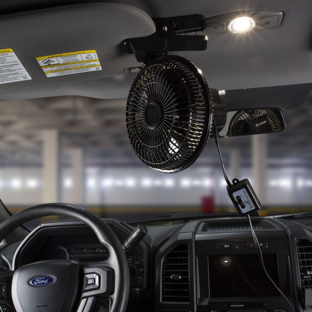 (2 pack) Black 12-Volt 6" Car Clip-on or Dash Mount Fan