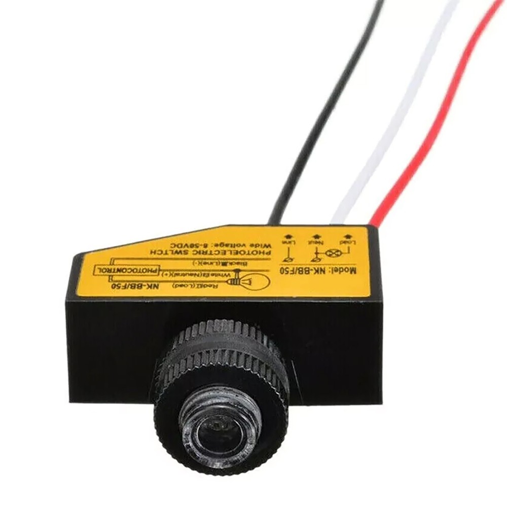 DC 8V-50V Photocell Light Sensor Switch For Automatic Switching Lights Control