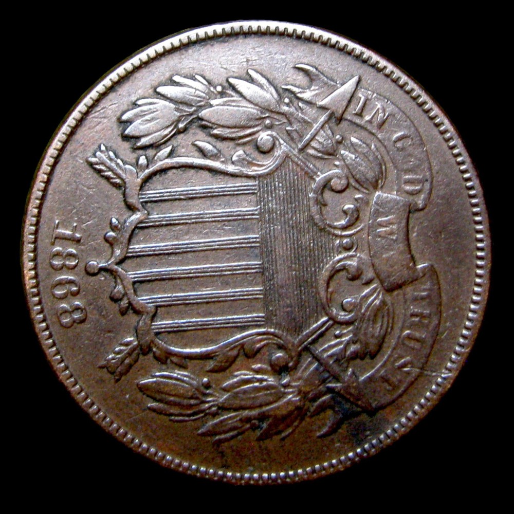 1868 Two Cent Piece 2cp ---- Nice Details Coin ---- #243Q
