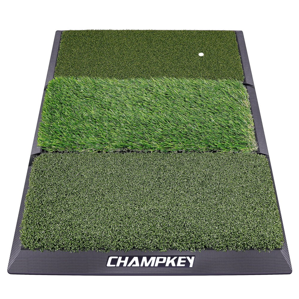 Professional Tri-Turf Golf Hitting Mat | Heavy Duty Rubber Backing Practice M...