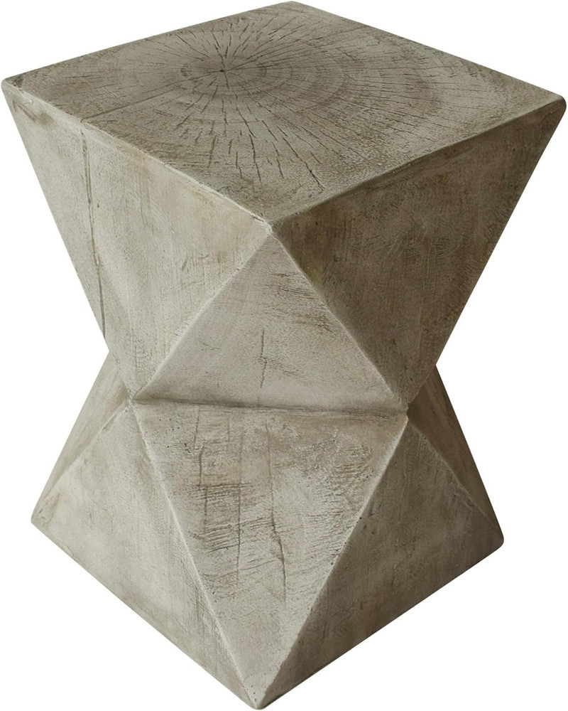 Lux Outdoor Weight Concrete Side Table, Light Gray