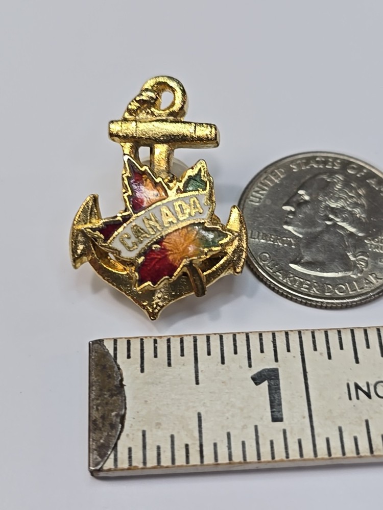Canada Maple Leaf & Anchor Souvenir Lapel Pin