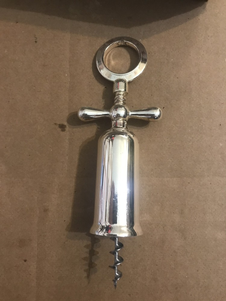 Rare Vintage Silver Plated Fly Nut Corkscrew