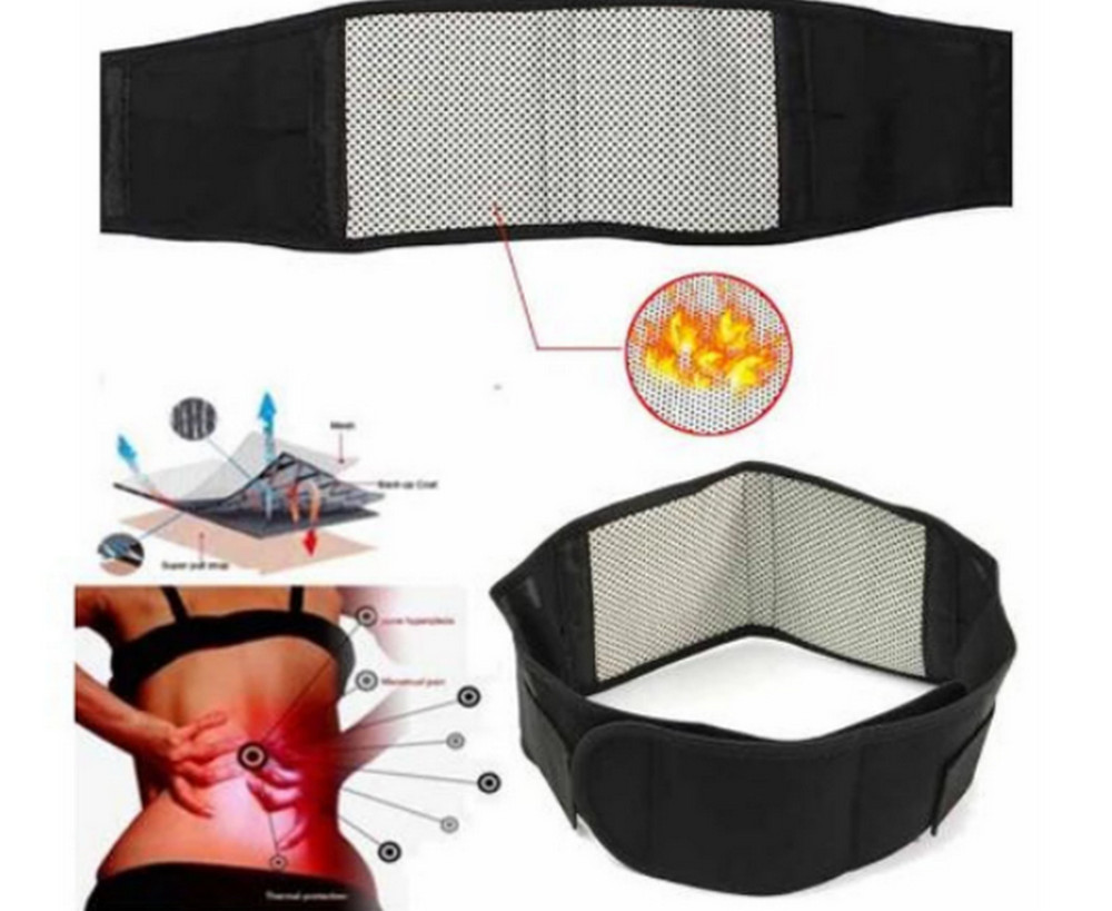 Low Back Support Brace Belt Large - L Adjustable Tourmaline Self Heating Warming