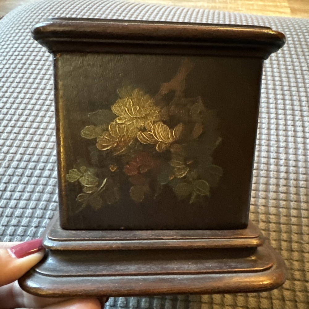 Antique Painted Wood Cigarette Dispenser