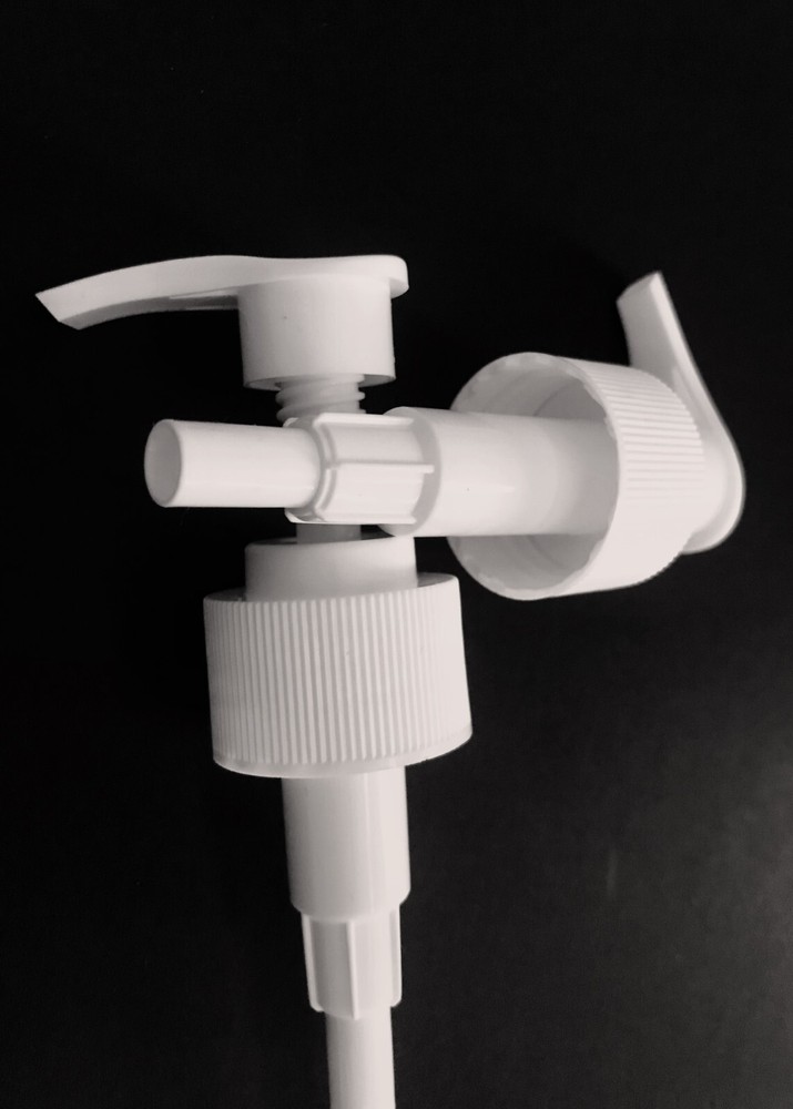 28/410 White Ribbed PP Lotion Pump, Diptube 9.6in. Ships from US