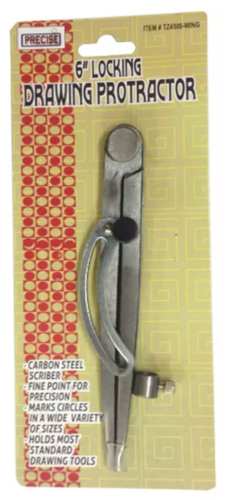 HAWK ( TZ4506-WING ) 6 Inch Locking Drawing Protractor / Compass.