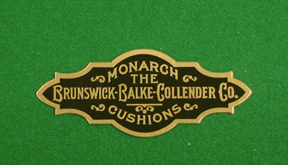 Replacement Nameplate for Brunswick Balke Collender Antique Pool Tables