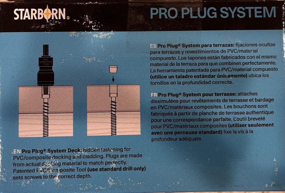 Starborn Pro Plug System Screws, plugs And Tool For Deckorators “Mesa” Decking