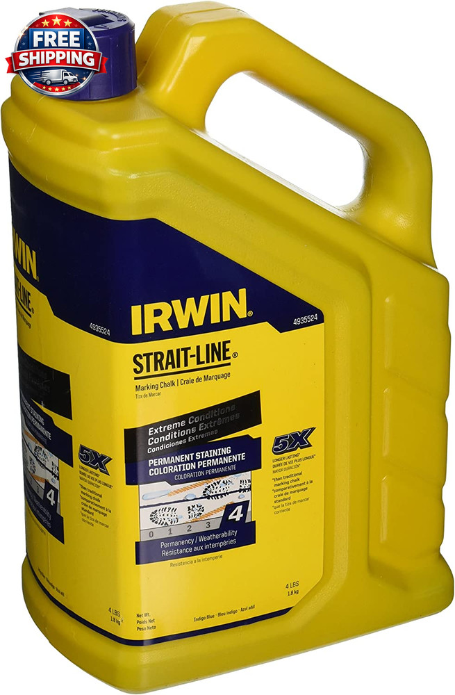 STRAIT-LINE Indigo Blue Permanent Staining Marking Chalk, 4 lb Pack