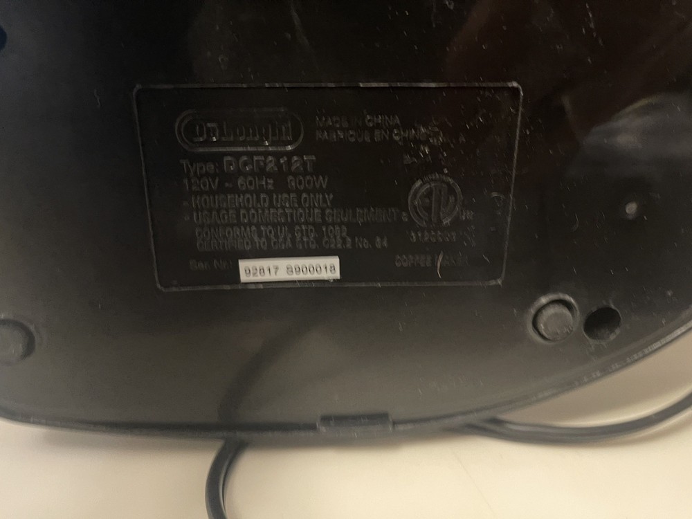 DeLonghi DCF212T Programmable 12 Cup Coffee Maker Front Access Black TESTED