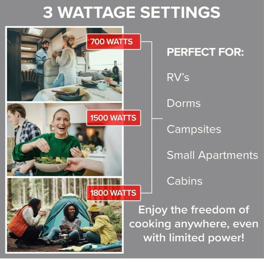 Nuwave Upgraded Induction Cooktop, 3 Wattage Control, Patented Digital Black