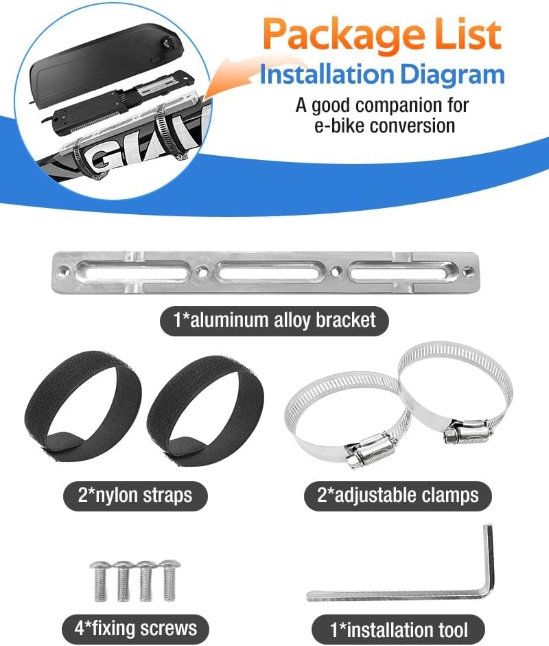 E-Bike Battery Bracket for Adapter Frame Universal, Silver