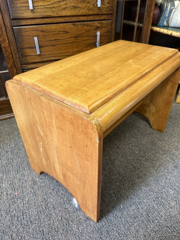Vintage Mid Century Modern Vanity Stool Bench Seat Russell Wright Stardust