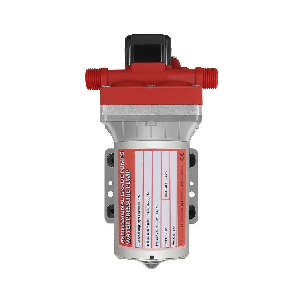 12V Water Pump Self-Priming Pressure Diaphragm Pump 70 PSI 6 GPM For Boat RV