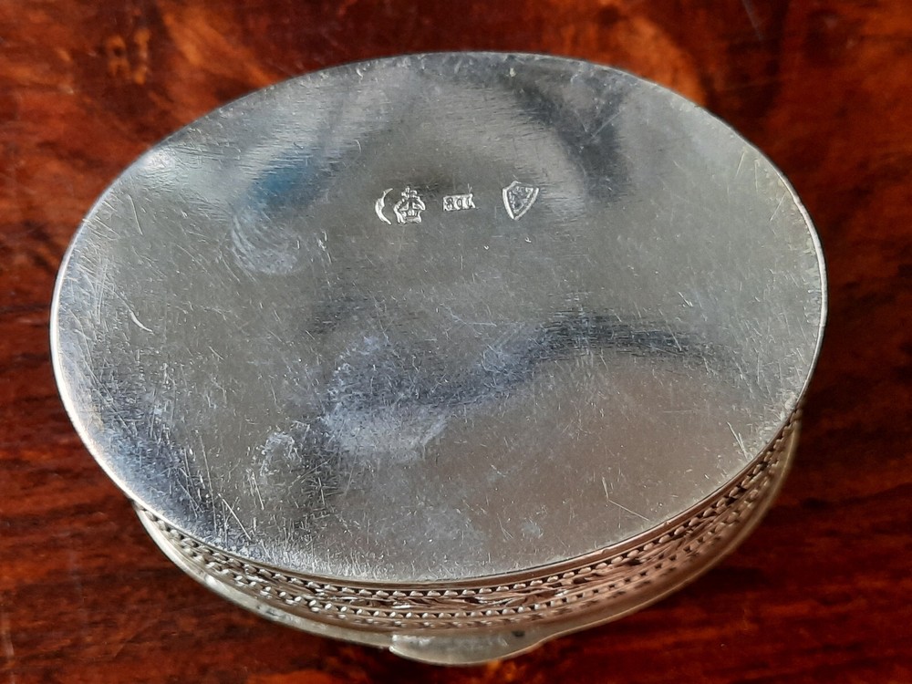 800 Silver German Trinket Box 53.3 grams 2 3/4"