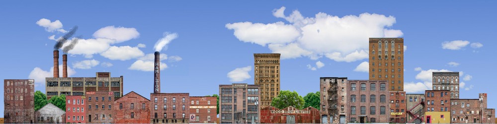TRACKSIDE BACKDROP #453 Commercial fronts HO Scale