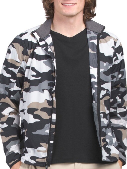 Greyson Golf Medium Camo Trailwolf Light Windbreaker Jacket Zip Windproof Shell
