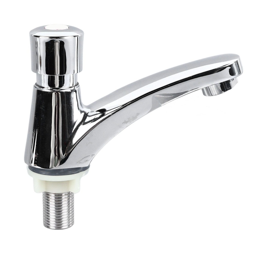 Basin Sink Faucet Push Button Design Water Saving Rugged Time Delay US