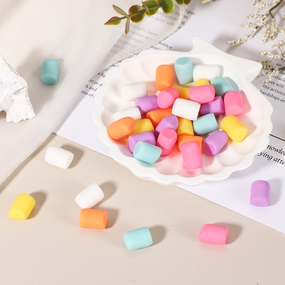 20 Pcs Resin Candy Charm, Artificial Simulation Cotton Candy, Red
