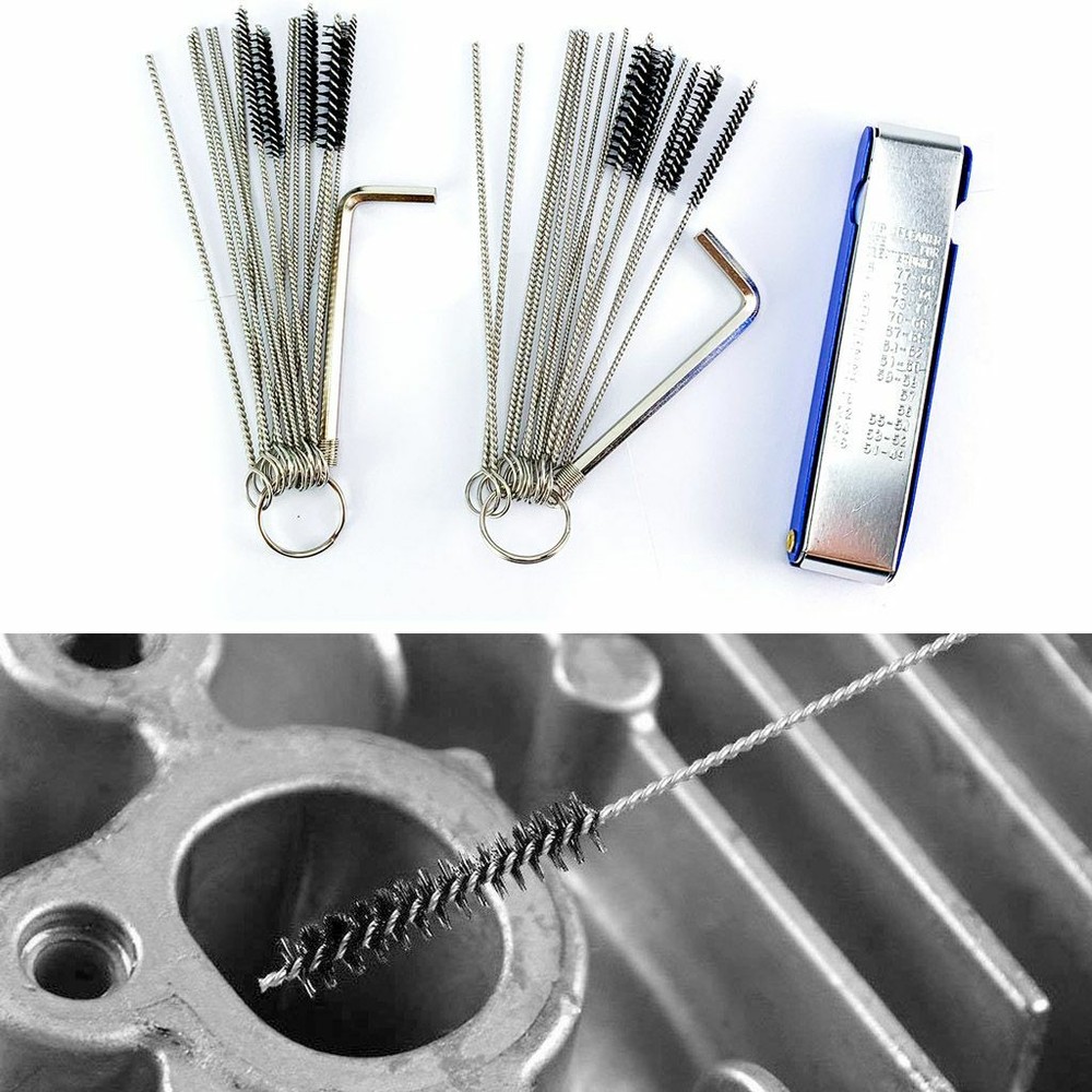 45pcs Carburetor Carb ATV Motorcycle Small Engine Cleaning Brushes Wire Tool Kit